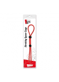 Красное лассо на пенис с двумя бусинами STRETCHY LASSO CAGE - Dream Toys - в Армавире купить с доставкой