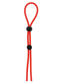 Красное лассо на пенис с двумя бусинами STRETCHY LASSO CAGE - Dream Toys - в Армавире купить с доставкой
