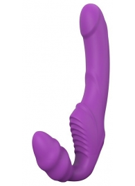 Фиолетовый безремневой вибрострапон DOUBLE DIPPER - Dream Toys - купить с доставкой в Армавире