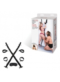 Чёрный набор для фиксации у двери - Lux Fetish - купить с доставкой в Армавире