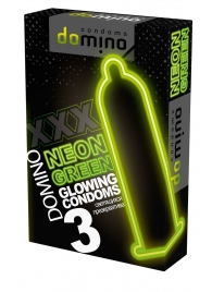 Презервативы DOMINO Neon Green со светящимся в темноте кончиком - 3 шт. - Domino - купить с доставкой в Армавире