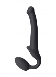 Черный безремневой страпон Silicone Bendable Strap-On S - Strap-on-me - купить с доставкой в Армавире