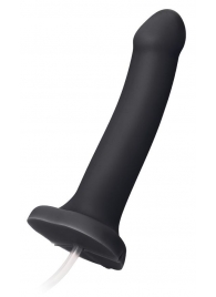Черный фаллос с имитацией эякуляции Silicon Cum Dildo L - 19,6 см. - Strap-on-me - купить с доставкой в Армавире