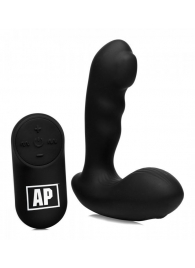Черный стимулятор простаты Alpha-Pro 7X P-Milker Silicone Prostate Stimulator with Milking Bead - XR Brands - в Армавире купить с доставкой