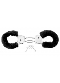 Меховые чёрные наручники Beginner s Furry Cuffs - Pipedream - купить с доставкой в Армавире