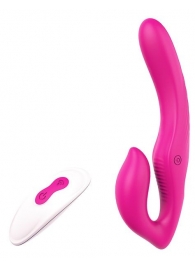 Ярко-розовый безремневой страпон REMOTE DOUBLE DIPPER - 22 см. - Dream Toys - купить с доставкой в Армавире