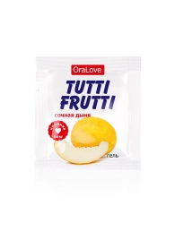 Пробник гель-смазки Tutti-frutti со вкусом сочной дыни - 4 гр. - Биоритм - купить с доставкой в Армавире