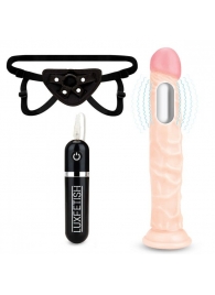 Регулируемые трусики с вибрирующей насадкой - 21 см. - Lux Fetish - купить с доставкой в Армавире