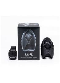 Темно-серый инновационный мужской осциллятор PULSE SOLO LUX с пультом ДУ - Hot Octopuss - в Армавире купить с доставкой