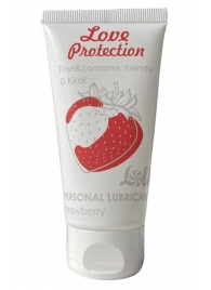 Лубрикант на водной основе с ароматом малины Love Protection Strawberry - 50 мл. - Lola Games - купить с доставкой в Армавире