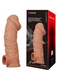 Телесная насадка на фаллос с фиксацией мошонки EXTREME SLEEVE - 15,6 см. - KOKOS - в Армавире купить с доставкой