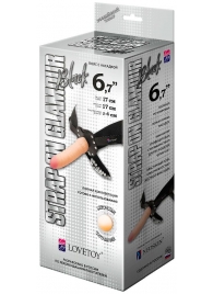 Пояс-трусики с насадкой Glamour - 17 см. - LOVETOY (А-Полимер) - купить с доставкой в Армавире