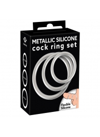 Набор из 3 эрекционных колец под металл Metallic Silicone Cock Ring Set - Orion - в Армавире купить с доставкой