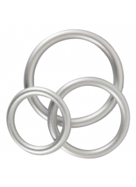 Набор из 3 эрекционных колец под металл Metallic Silicone Cock Ring Set - Orion - в Армавире купить с доставкой