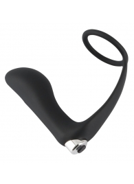 Черное эрекционное кольцо с анальной вибропробкой Vibrating Ring   Plug - Orion - в Армавире купить с доставкой