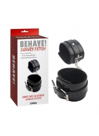 Черные оковы на ноги Obey Me Leather Ankle Cuffs - Chisa - купить с доставкой в Армавире