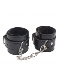 Черные оковы на ноги Obey Me Leather Ankle Cuffs - Chisa - купить с доставкой в Армавире