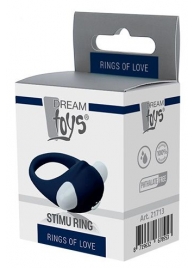 Гладкое синее эрекционное виброкольцо STIMU RING - Dream Toys - в Армавире купить с доставкой