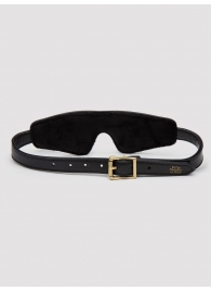 Черная плотная маска на глаза Bound to You Faux Leather Blindfold - Fifty Shades of Grey - купить с доставкой в Армавире