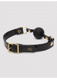 Черный кляп-шар Bound to You Faux Leather Ball Gag - Fifty Shades of Grey - купить с доставкой в Армавире