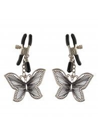 Зажимы на соски с бабочками Butterfly Nipple Clamps - Pipedream - купить с доставкой в Армавире