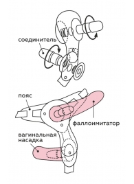 Черный пояс для женщин BEST SELECT с 3 насадками - LOVETOY (А-Полимер) - купить с доставкой в Армавире