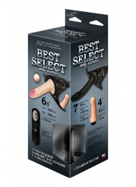 Черный женский пояс BEST SELECT с 3 насадками и вибрацией - LOVETOY (А-Полимер) - купить с доставкой в Армавире
