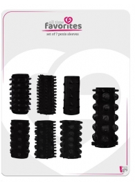 Набор из 7 черных насадок PENIS SLEEVES SET - Dream Toys - в Армавире купить с доставкой