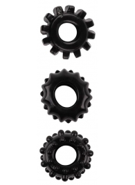 Набор из 3 черных эрекционных колец SET OF 3 COCKRINGS - Dream Toys - в Армавире купить с доставкой