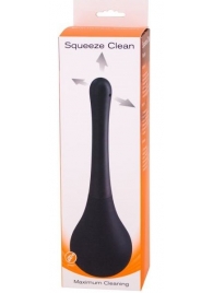 Черный анальный душ SQUEEZE CLEAN с закругленным наконечником - Seven Creations - купить с доставкой в Армавире