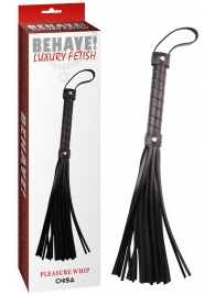 Черная многохвостая плеть Pleasure Whip - 46 см. - Chisa - купить с доставкой в Армавире