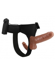 Страпон с вагинальной пробкой и вибрацией Ultra Passionate Harness - 16 см. - Baile - купить с доставкой в Армавире