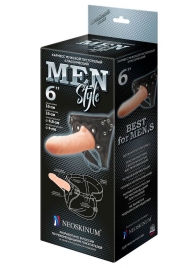 Телесный пустотелый харнесс MEN Style - 17,5 см. - LOVETOY (А-Полимер) - купить с доставкой в Армавире