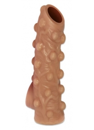 Телесная насадка с бугорками и открытой головкой Nude Sleeve M - 12 см. - KOKOS - в Армавире купить с доставкой