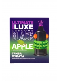 Черный стимулирующий презерватив  Грива мулата  с ароматом яблока - 1 шт. - Luxe - купить с доставкой в Армавире