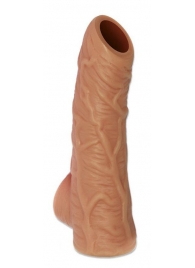 Телесная открытая насадка-реалистик с подхватом мошонки Nude Sleeve S - 10 см. - KOKOS - в Армавире купить с доставкой