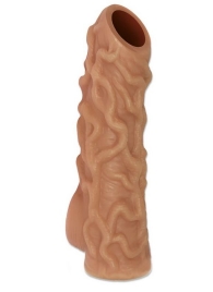 Телесная насадка с венками и открытой головкой Nude Sleeve S - 10 см. - KOKOS - в Армавире купить с доставкой