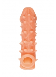 Телесная закрытая насадка с пупырышками Cock Sleeve Size M - 15,6 см. - KOKOS - в Армавире купить с доставкой