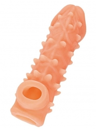Телесная закрытая насадка с пупырышками Cock Sleeve Size L - 17,6 см. - KOKOS - в Армавире купить с доставкой