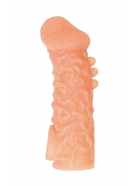Телесная закрытая насадка с шершавой головкой Cock Sleeve Size M - 15,6 см. - KOKOS - в Армавире купить с доставкой
