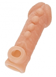 Телесная закрытая насадка с шишечками Cock Sleeve Size L - 17,6 см. - KOKOS - в Армавире купить с доставкой