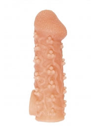 Телесная закрытая насадка с пучками шишечек Cock Sleeve Size M - 15,6 см. - KOKOS - в Армавире купить с доставкой