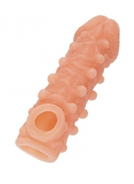 Телесная закрытая насадка с шариками Cock Sleeve Size M - 15,6 см. - KOKOS - в Армавире купить с доставкой
