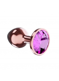 Пробка цвета розового золота с лиловым кристаллом Diamond Quartz Shine L - 8,3 см. - Lola Games - купить с доставкой в Армавире