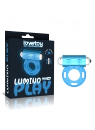 Голубое, светящееся в темноте эрекционное виброкольцо Lumino Play Vibrating Penis Ring - Lovetoy - в Армавире купить с доставкой