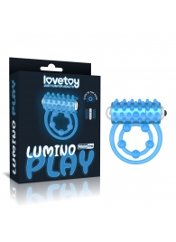 Голубое, светящееся в темноте виброкольцо Lumino Play Vibrating Penis Ring - Lovetoy - в Армавире купить с доставкой