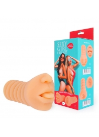 Телесный мастурбатор-ротик с высунутым язычком - Bior toys - в Армавире купить с доставкой