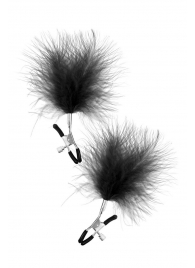 Зажимы на соски с черными пуховыми кисточками Sweet Caress Feather Nipple Clumps - Sweet Caress - купить с доставкой в Армавире