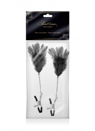 Зажимы для сосков с черными перьями Sweet Caress Feather Nipple Clumps - Sweet Caress - купить с доставкой в Армавире
