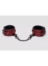 Красно-черные наручники Reversible Faux Leather Wrist Cuffs - Fifty Shades of Grey - купить с доставкой в Армавире